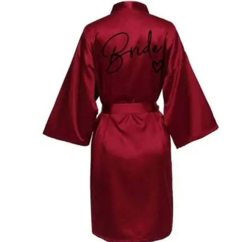 Team Bride Satin Kimono Robe For Wedding Party 5