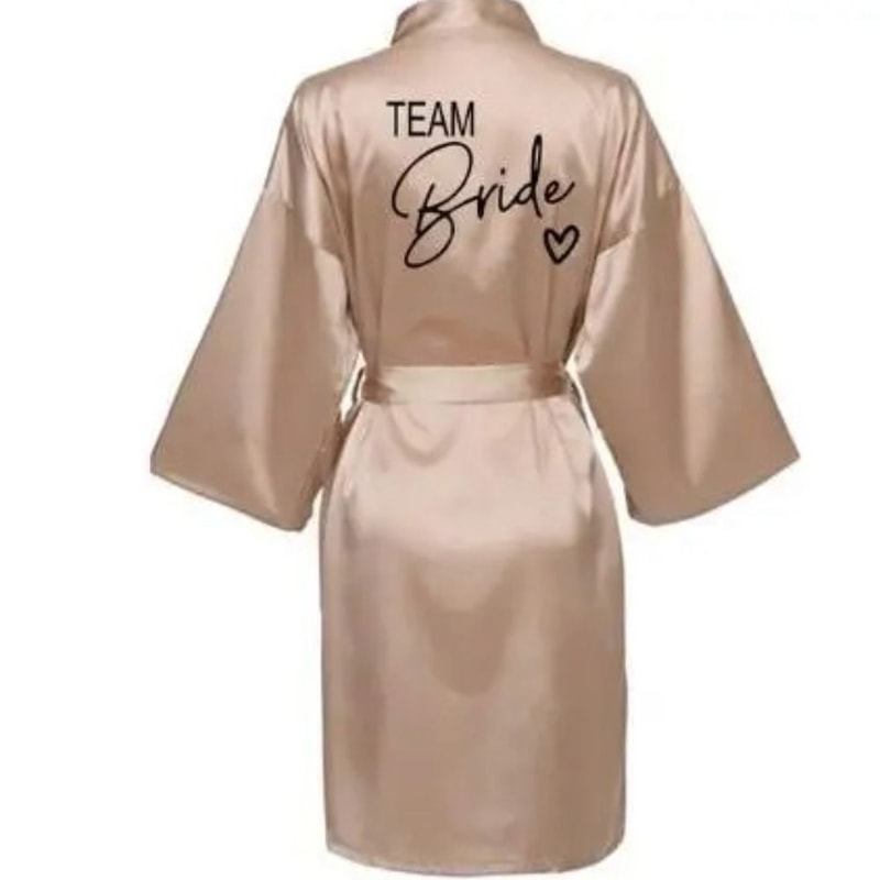 Team Bride Satin Kimono Robe For Wedding Party 7