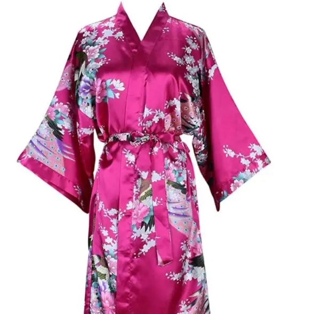 Floral Satin Kimono Robe For Bride And Bridesmaid 1