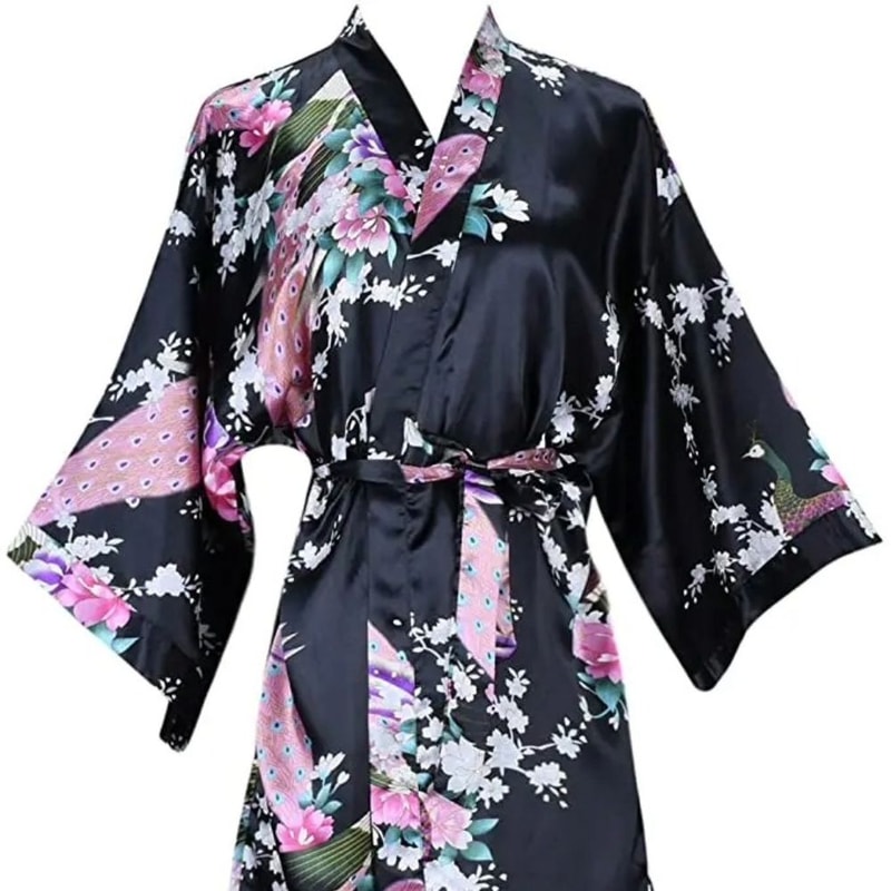 Floral Satin Kimono Robe For Bride And Bridesmaid 3