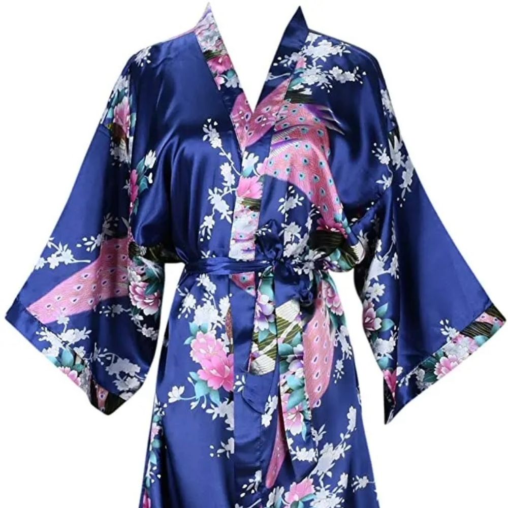 Floral Satin Kimono Robe For Bride And Bridesmaid 6