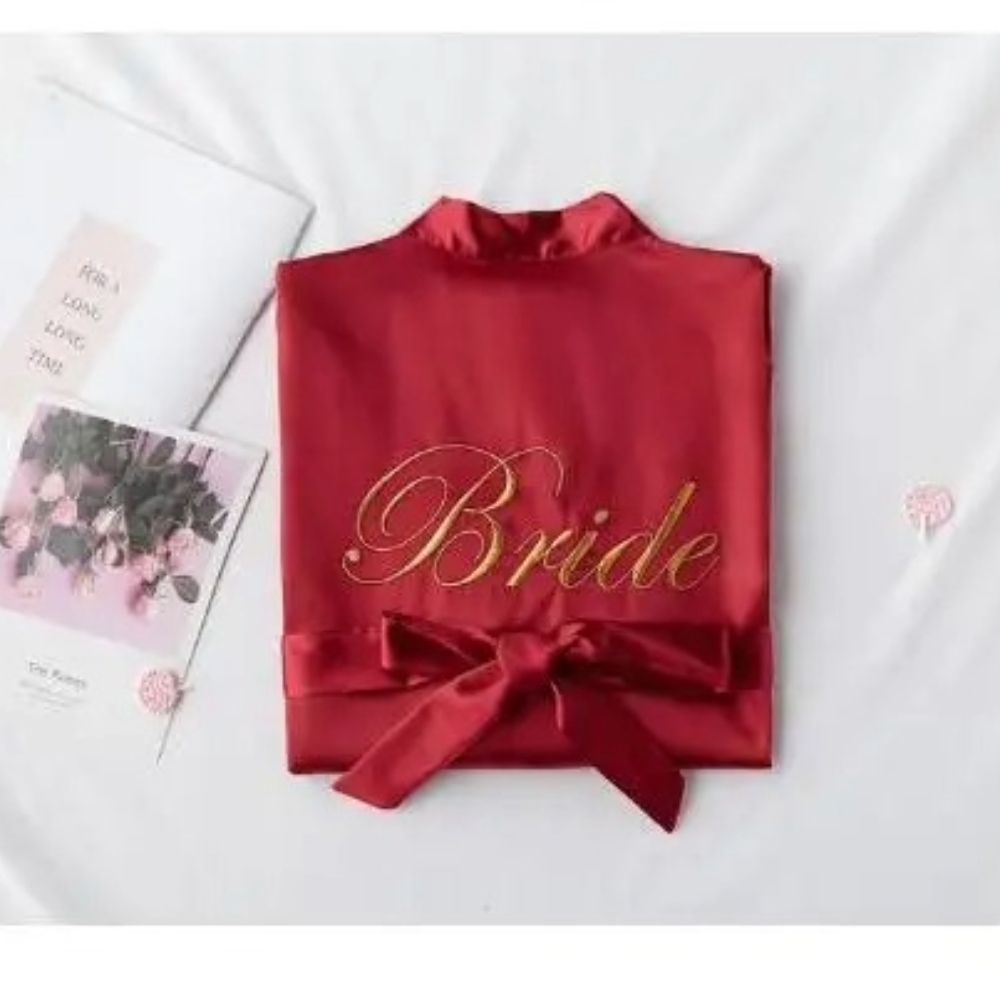 Floral Bride Bridesmaid Short Kimono Robe For Wedding Party 10