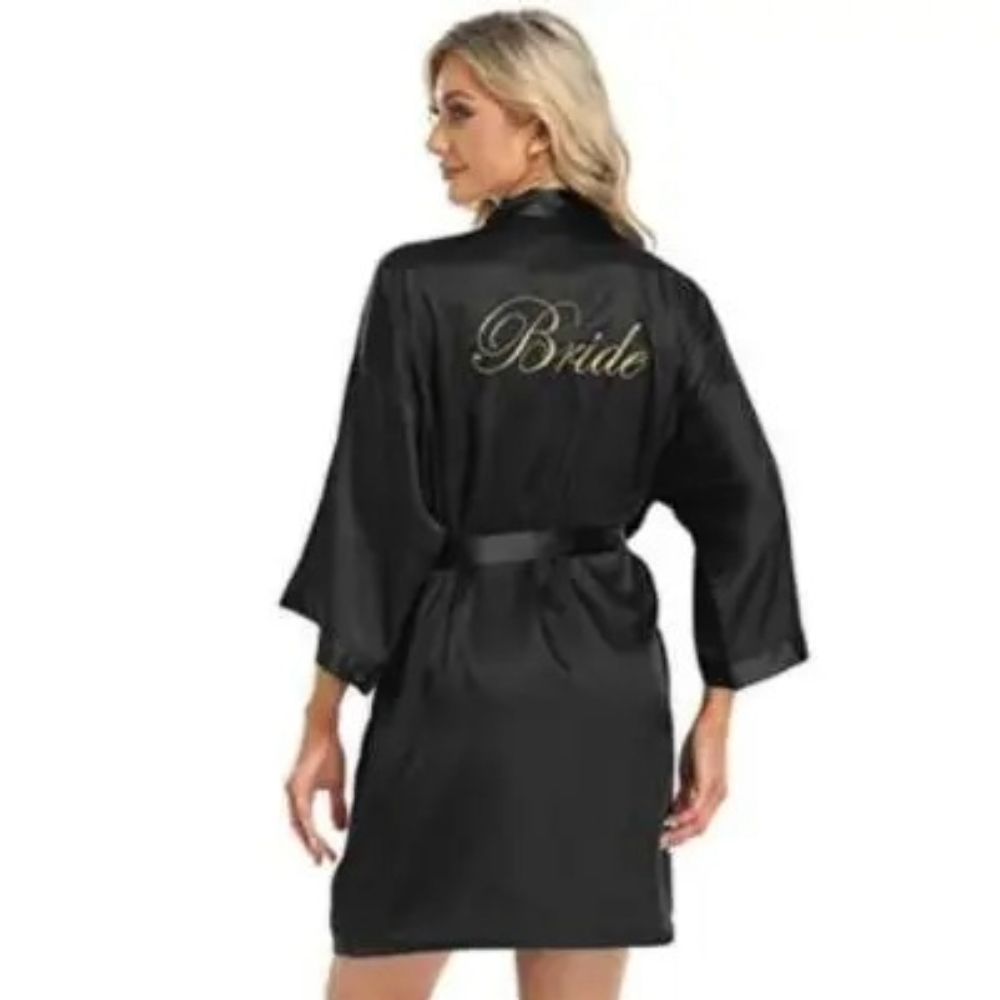 Floral Bride Bridesmaid Short Kimono Robe For Wedding Party 8