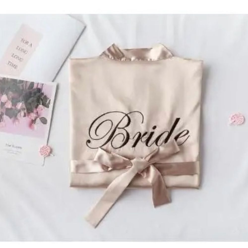 Floral Bride Bridesmaid Short Kimono Robe For Wedding Party 16