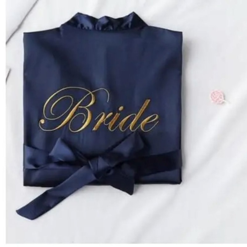 Floral Bride Bridesmaid Short Kimono Robe For Wedding Party 2