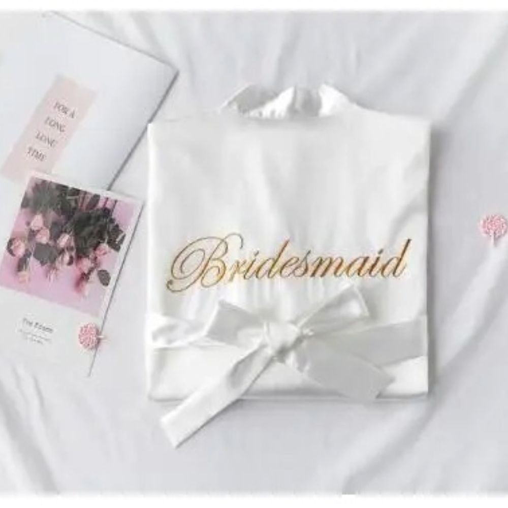 Floral Bride Bridesmaid Short Kimono Robe For Wedding Party 6