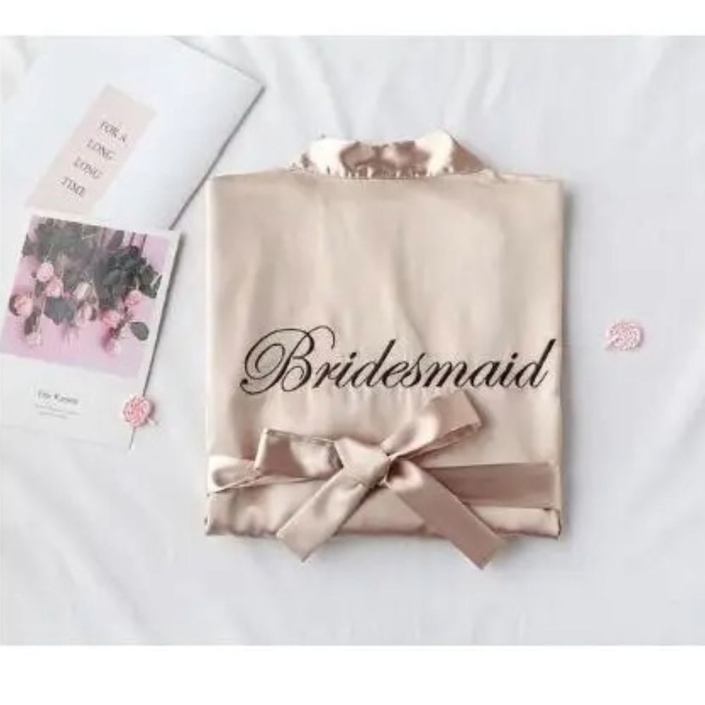 Floral Bride Bridesmaid Short Kimono Robe For Wedding Party 17