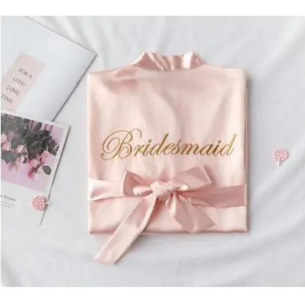 Floral Bride Bridesmaid Short Kimono Robe For Wedding Party 14