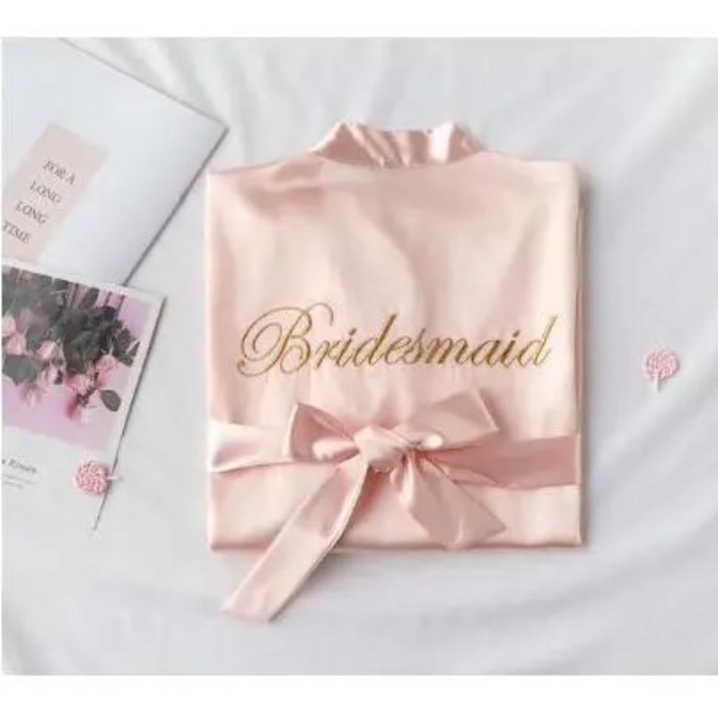 Floral Bride Bridesmaid Short Kimono Robe For Wedding Party 14