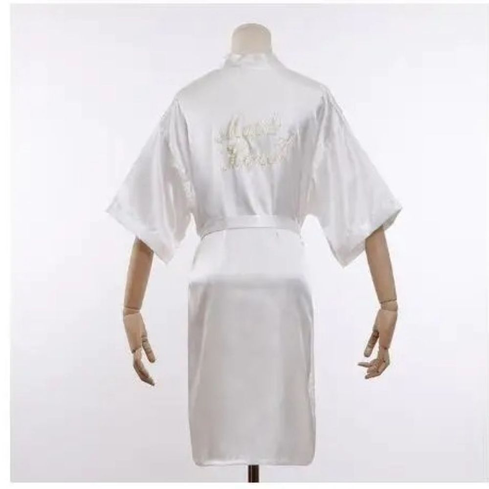 Floral Bride Bridesmaid Short Kimono Robe For Wedding Party 4