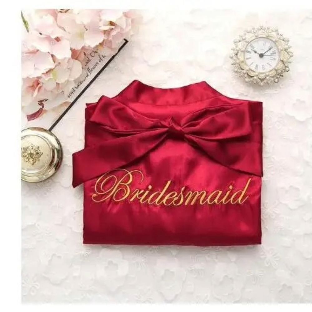 Floral Bride Bridesmaid Short Kimono Robe For Wedding Party 11