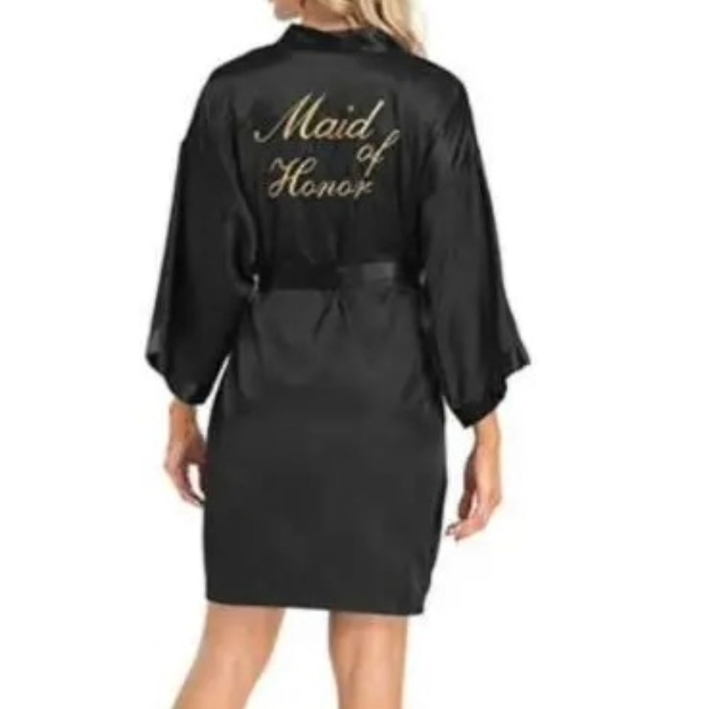 Floral Bride Bridesmaid Short Kimono Robe For Wedding Party 7