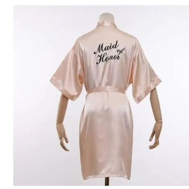 Floral Bride Bridesmaid Short Kimono Robe For Wedding Party 15