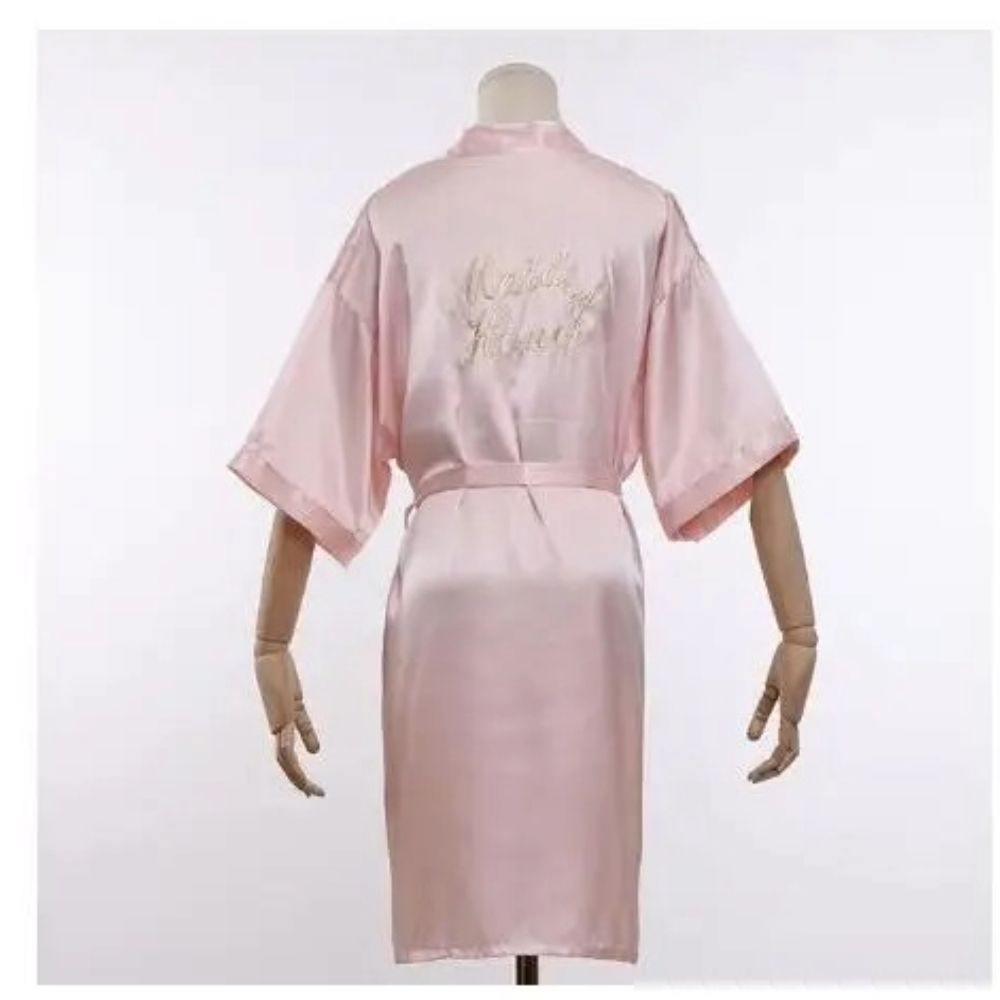 Floral Bride Bridesmaid Short Kimono Robe For Wedding Party 12