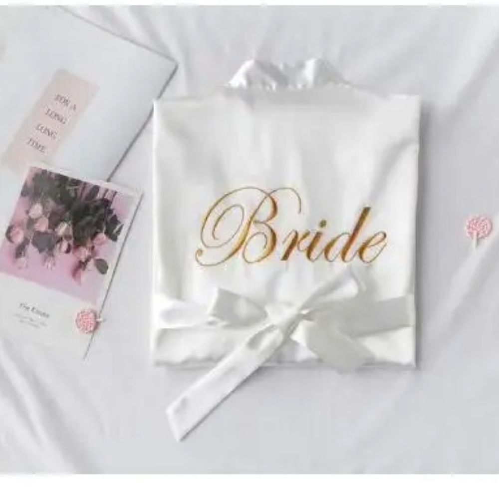 Floral Bride Bridesmaid Short Kimono Robe For Wedding Party 5