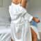 Womens Satin Pajama Set With Robe And Skirt Two Piece Sleepwear 0
