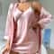 Womens Satin Pajama Set With Robe And Skirt Two Piece Sleepwear 3