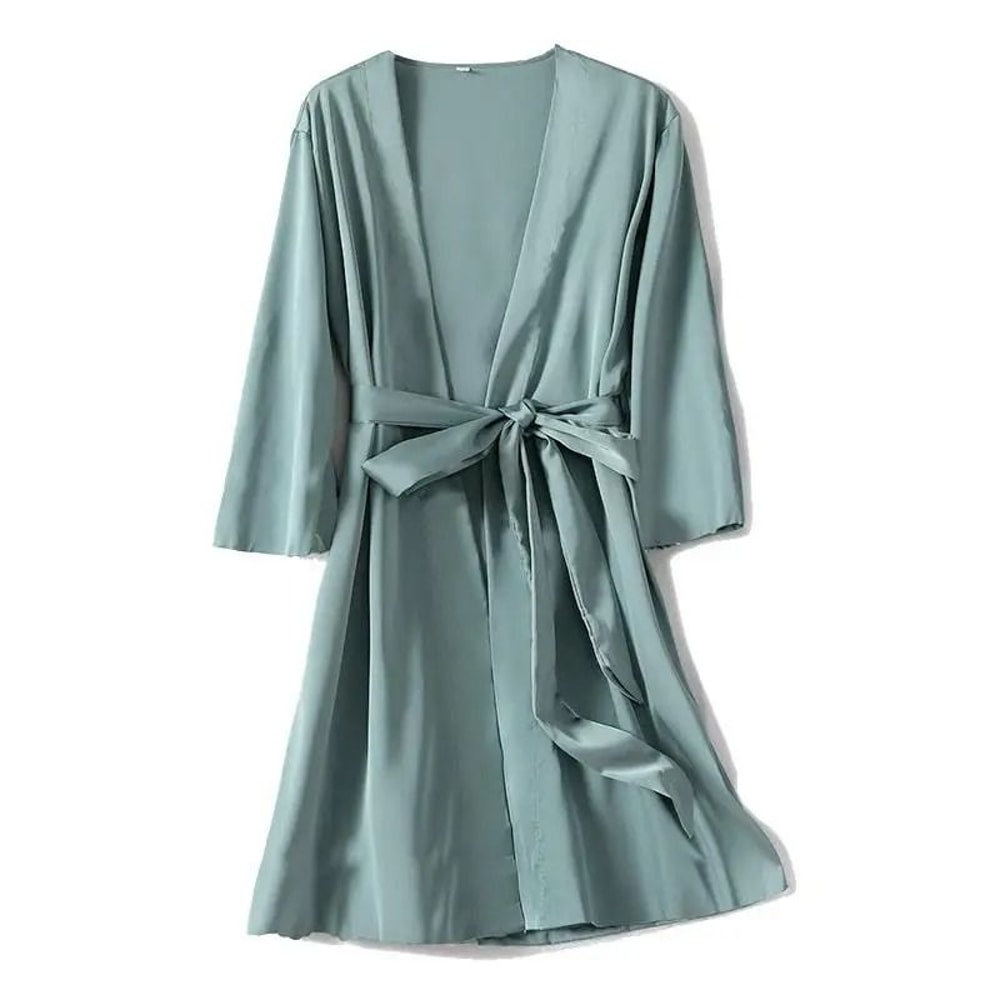 Silky Satin Bridal Kimono Robe For Women 13