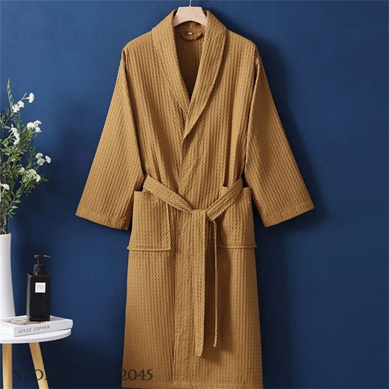 100 Percent Cotton Waffle Kimono Robe For Couples 2