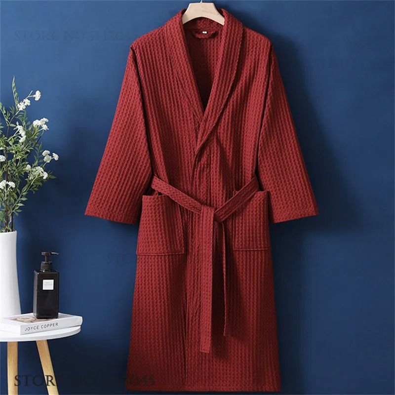100 Percent Cotton Waffle Kimono Robe For Couples 3