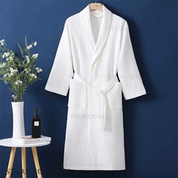 100 percent cotton waffle kimono robe for couples