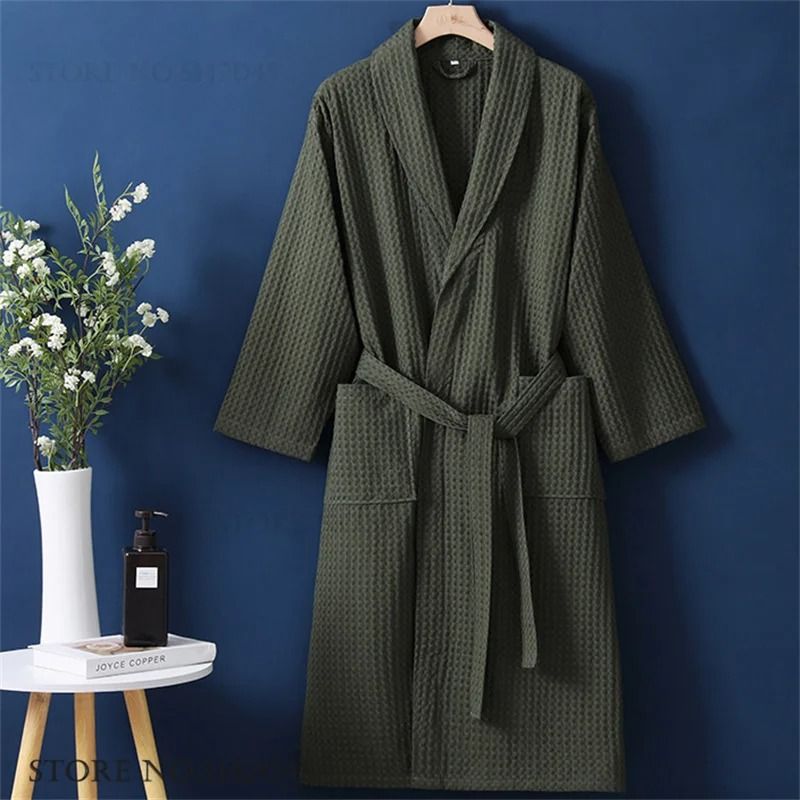 100 Percent Cotton Waffle Kimono Robe For Couples 11