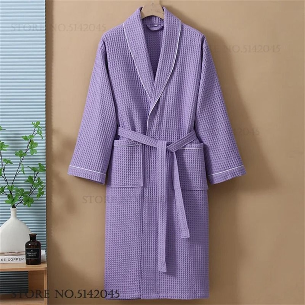 100 Percent Cotton Waffle Kimono Robe For Couples 13
