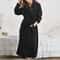 Winter Coral Fleece Long Kimono Robe Thick Warm Homewear 4