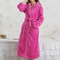 Winter Coral Fleece Long Kimono Robe Thick Warm Homewear 6