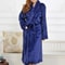 Winter Coral Fleece Long Kimono Robe Thick Warm Homewear 1