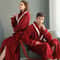 Winter Lovers Thick Flannel Couple Long Bathrobe Set 7
