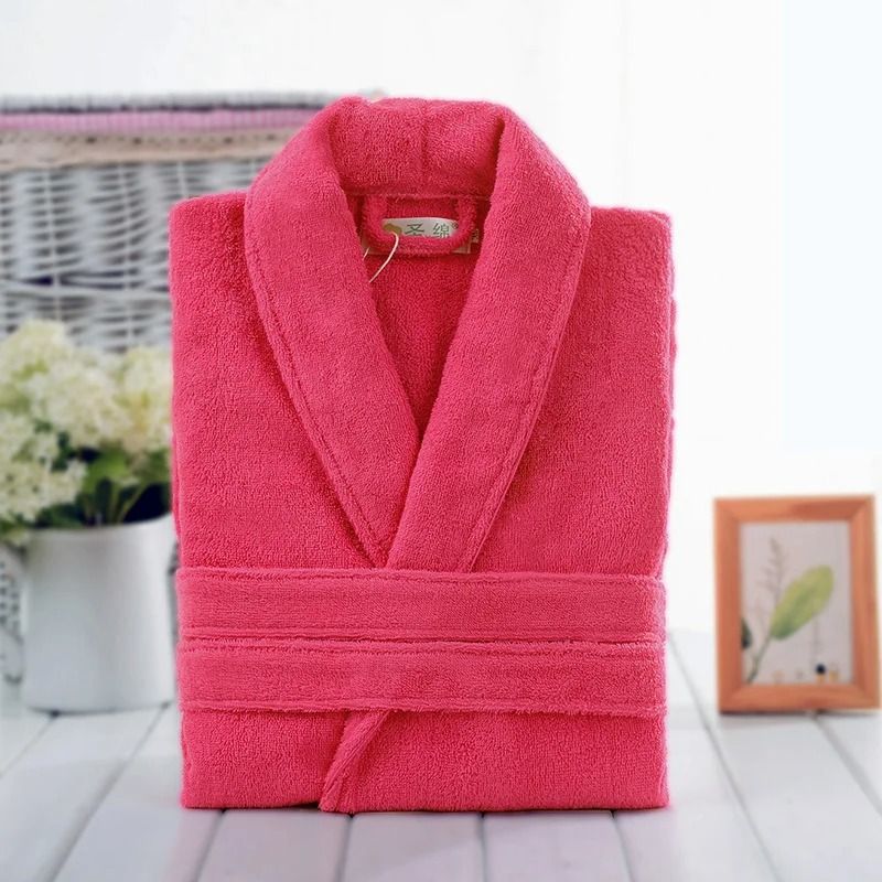 Luxury Cotton Bathrobe Soft Terry Cloth Unisex Spa Robe For Men And Women 7