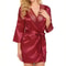 Elegant Lace Satin Robe Sexy Nightgown Kimono Lingerie Sleepwear For Women 3