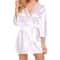 Elegant Lace Satin Robe Sexy Nightgown Kimono Lingerie Sleepwear For Women 1