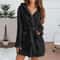 Winter Fluffy Plush Hooded Dressing Gown Warm Bathrobe For Women 12