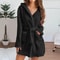 Winter Fluffy Plush Hooded Dressing Gown Warm Bathrobe For Women 12