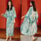 Floral Rayon Kimono Long Bathrobe For Women Spring Summer Loungewear 14