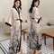 Floral Rayon Kimono Long Bathrobe For Women Spring Summer Loungewear 22
