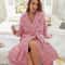 Pink Flannel Coral Fleece Hooded Winter Robe Long Womens Bathrobe 2