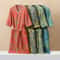 Cotton Printed Kimono Bathrobe Quick Dry Summer Home Wear 13