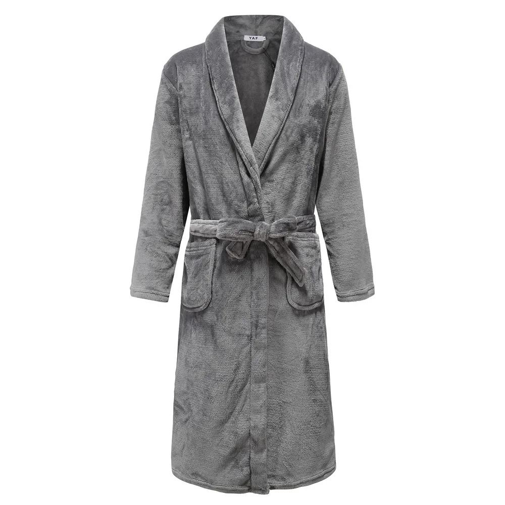 Winter Thick Coral Fleece Couple Robe Plush Flannel Kimono Gown 13
