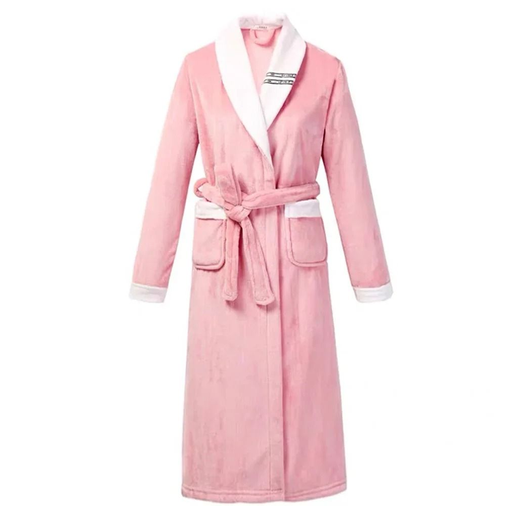Winter Thick Coral Fleece Couple Robe Plush Flannel Kimono Gown 1