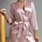 Ice Silk Lace Up Morning Gown Summer Sexy Bathrobe For Women 3