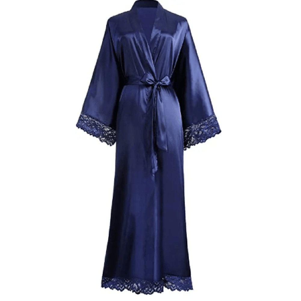 Silk Satin Lace Long Wedding Robe For Bride And Bridesmaid 3