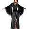 Black Silk Satin Lace Trim Kimono Long Wedding Photo Shoot Robe 1