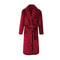 Mens Plush Flannel Winter Bathrobe Thick Lined Medium Length Home Robe 5