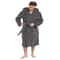 Mens Warm Hooded Velvet Jacquard Couple Winter Home Robe 5