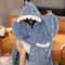 Winter Shark Fleece One Piece Nightgown Hooded Flannel Pajama Robe 1