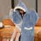 Winter Shark Fleece One Piece Nightgown Hooded Flannel Pajama Robe 0