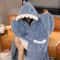 Winter Shark Fleece One Piece Nightgown Hooded Flannel Pajama Robe 7